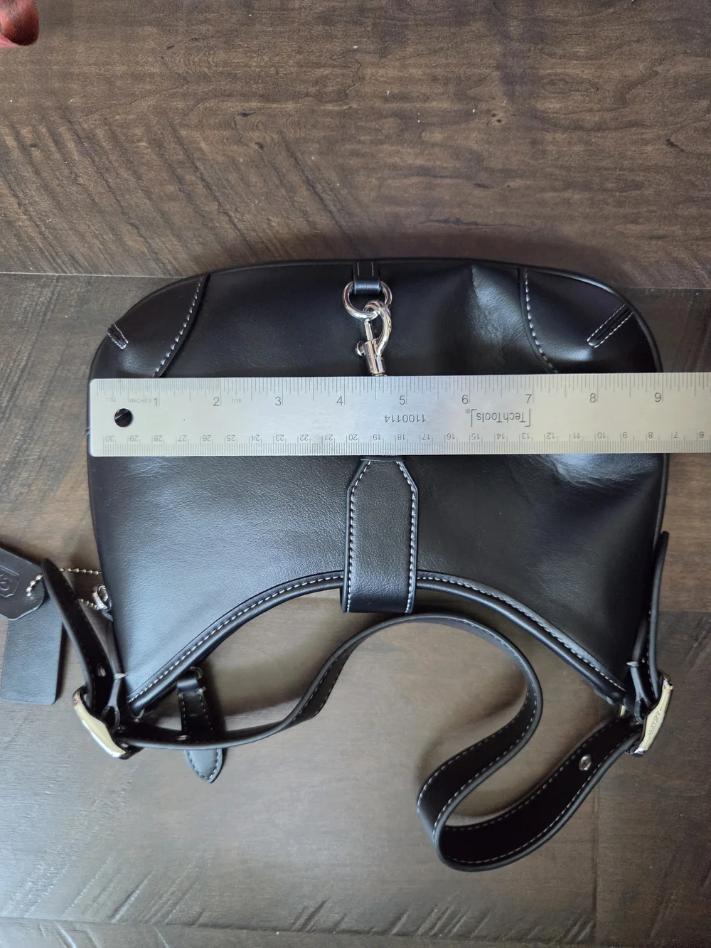Coach Black Leather Curved Shoulder Bag